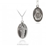 Silver medallion Saint Juda / Heart of Jesus