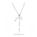 Silver ROSARY necklace with black onyxes