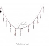 Silver CHOKER necklace with diamond charms