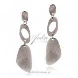 Silver satin earrings - Elegant earrings