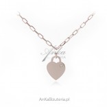 Silver HEART necklace on an interesting chain