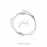 Silver bracelet with diamond LEAVES