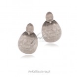 Silver satin earrings - artistic jewelry
