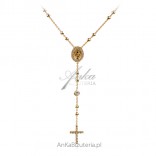 Gold-plated silver necklace with tiny Zircons ROSARY
