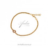 Gold-plated silver bracelet with micro zircons