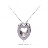 Silver big heart 3D necklace