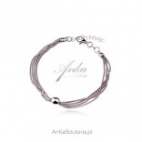 Beautiful silver bracelet with a ball