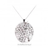 Silver oval openwork circle necklace - Beautiful Italian jewelry