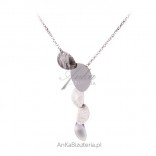 Beautiful silver satin necklace - elegant, fashionable jewelry