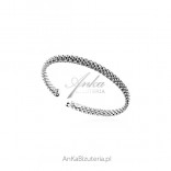 Silver rhodium stretched bracelet