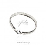 Beautiful wide silver bracelet - Feminine and extremely elegant Italian jewelry