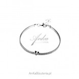 Silver bracelet with a beautiful heart with zircons