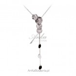 Silver satin necklace - elegant feminine jewelry