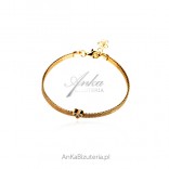 Gold-plated silver bracelet with heart and zircons
