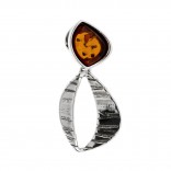 Silver pendant with oxidized VICTORIA amber