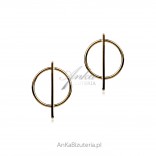 Silver-plated earrings with gold rods