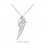 Silver necklace large WING