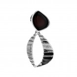 Silver pendant with cherry amber - classy