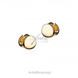 Silver earrings original double flat gold plated circles