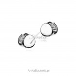 Silver earrings with double flat circles
