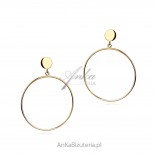 Gold-plated silver earrings with large circles