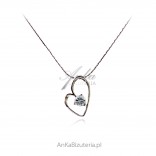 Silver HEART pendant with zircon