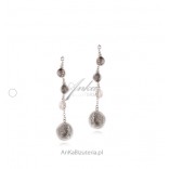 Silver earrings COINS on a stick