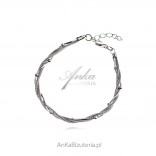 Silver calza bracelet with diamond chain CUTE Italian jewelry