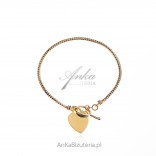 Gold-plated silver bracelet with a big heart