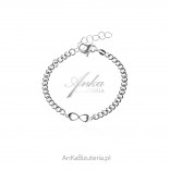 Silver PANCER bracelet with an infinity sign