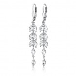 Silver wedding earrings with zircons