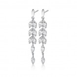 Silver earrings with cubic zirconia - wedding jewelry