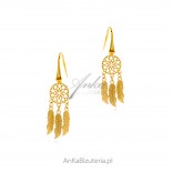 Gold-plated silver earrings DREAM CATCHER