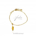 Gold-plated silver bracelet with a feather