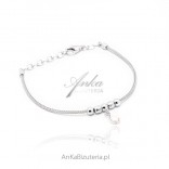 CALZA silver bracelet with mother of pearl