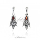 Silver jewelry - Silver earrings with garnet