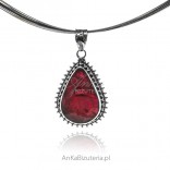 Silver pendant with a ruby