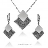 A set of silver oxidized jewelry SQUARES