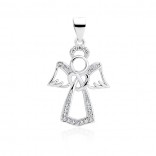 Silver angel with cubic zirconia