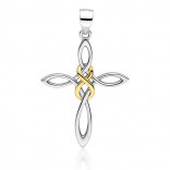 Silver cross with gilded infinity