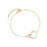 Gold-plated silver bracelet HEART AND SIGN OF INFINITY