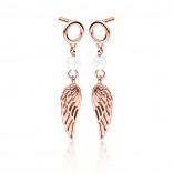 Silver earrings gold-plated with rose gold FEATHERS