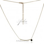 Gold-plated silver necklace with black spinel