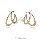 Gold-plated silver oval earrings