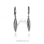 Delicate silver earrings with cubic zirconia