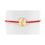 Gold-plated silver bracelet with FLAMING on a red string