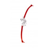 Red string bracelet with silver UNICORN