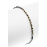 Gold-plated silver bracelet with elastic hematite