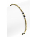 Gold-plated silver bracelet with hematite with a fringe