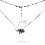 SILVER necklace with colorful cubic zirconia